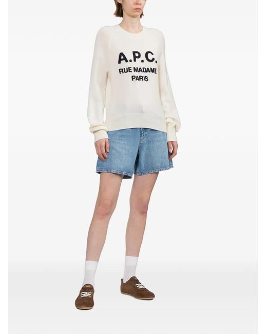 A.P.C. White Cable-Knit Sweater