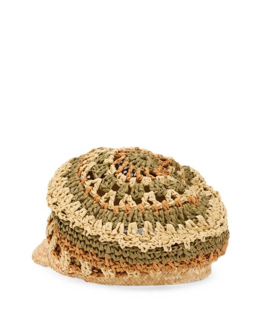 Alberta Ferretti Metallic Braided Visor Cap