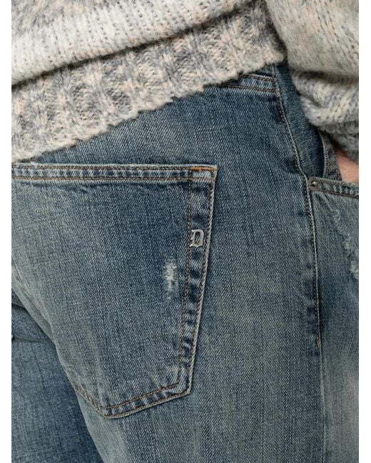 Dondup Blue Distressed-Effect Jeans for men
