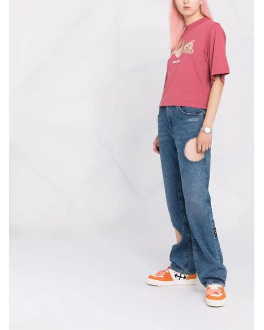 Palm Angels Pink T-shirts And Polos Purple