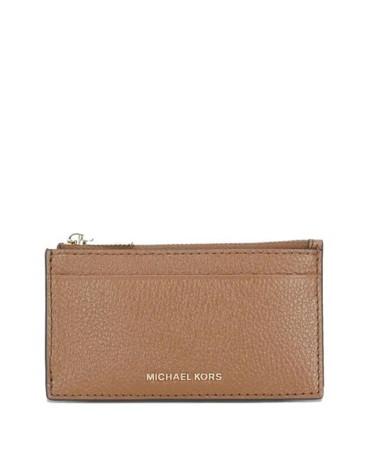 MICHAEL Michael Kors Brown Grained Leather Card Holder