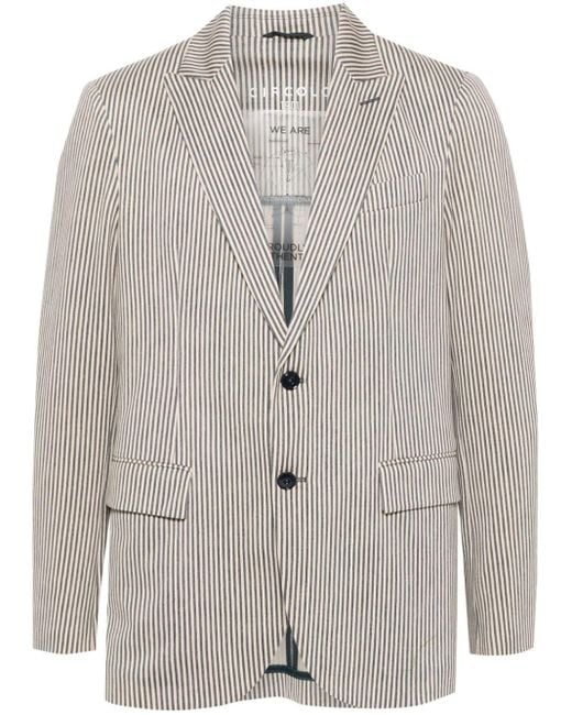 Circolo 1901 Gray Single-breasted Striped Blazer for men