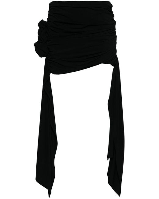 Magda Butrym Black Draped Asymmetric Mini Skirt