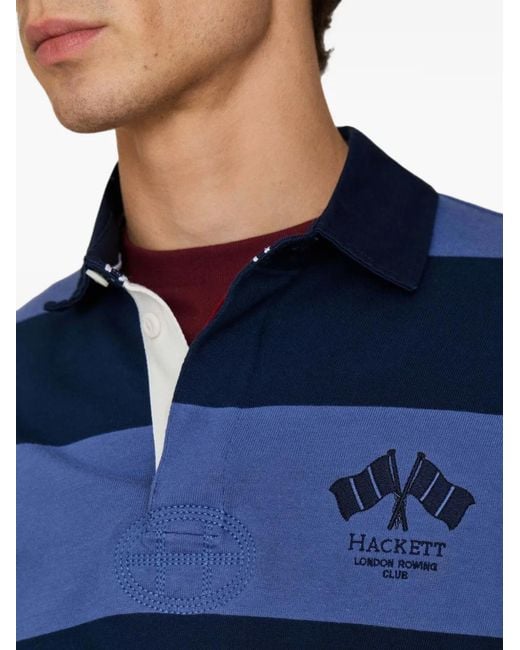 Hackett Gestreept Rugbyshirt in het Blue voor heren