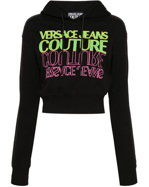 Sudadera con capucha y logo Versace de color Black