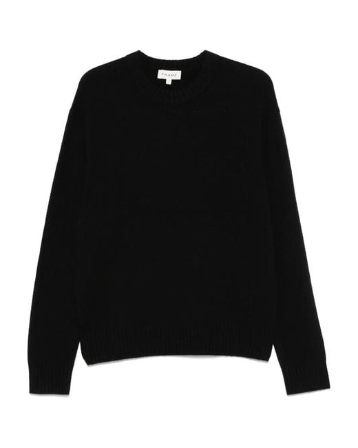 FRAME Black Cashmere Crew-Neck Sweater for men