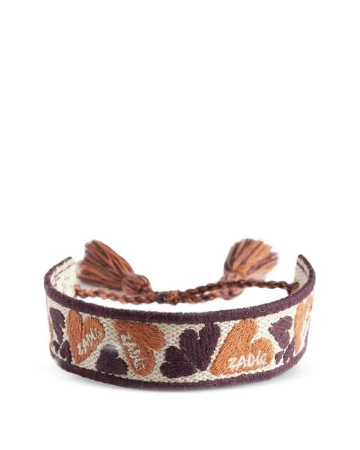 Zadig & Voltaire White Woven Heart Bracelet