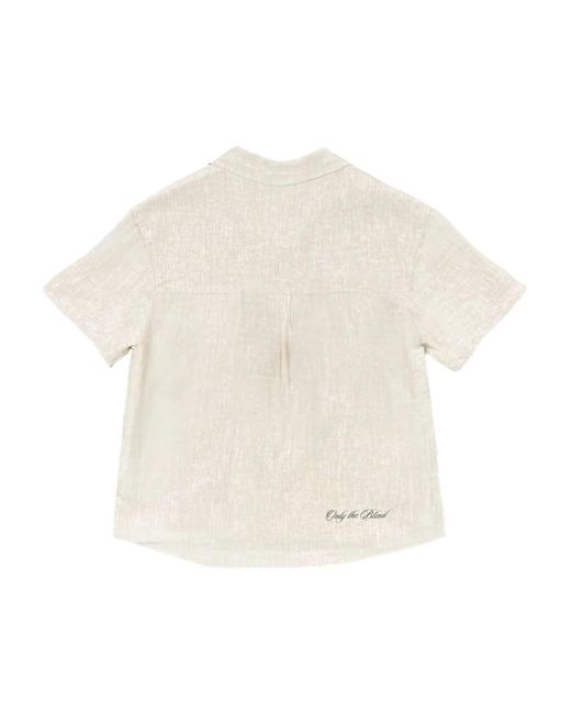 Only the Blind White Botanical Linen Shirt for men