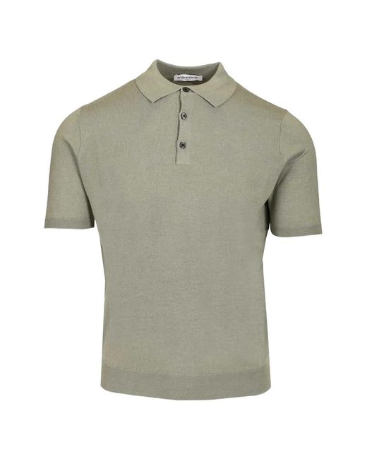 Al Duca D'aosta Gray Polo À Bords Côtelés for men