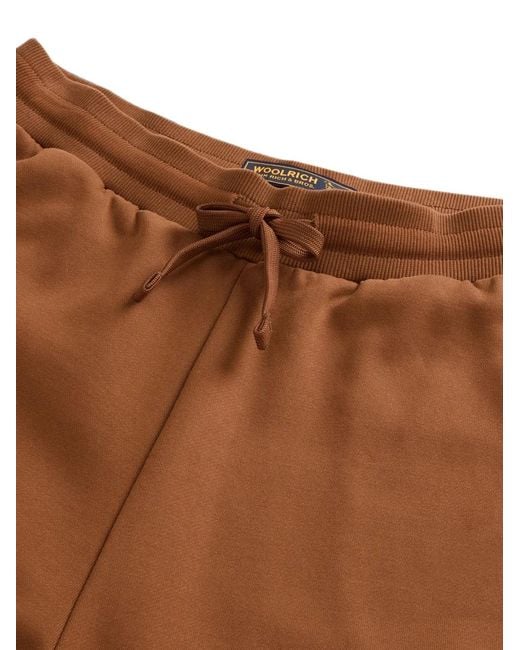 Woolrich Brown Fleece Cargo Track Pants for men