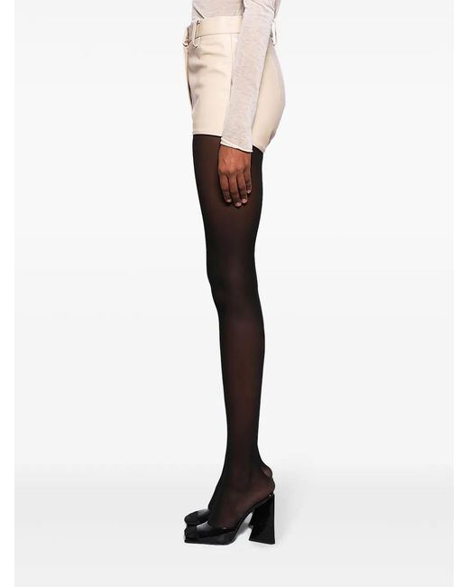Magda Butrym Natural High-Waist Leather Mini Shorts