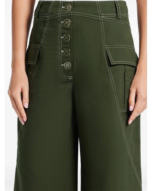 Farm Rio Green Wide-Leg Trousers