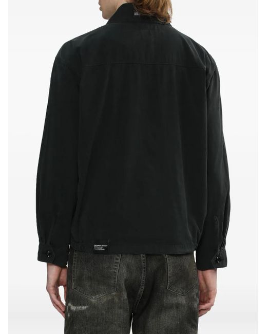 Neighborhood Black Logo-Patch Zip-Fastening Jacket for men