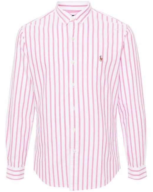 Camisa Polo Pony a rayas Polo Ralph Lauren de hombre de color Pink