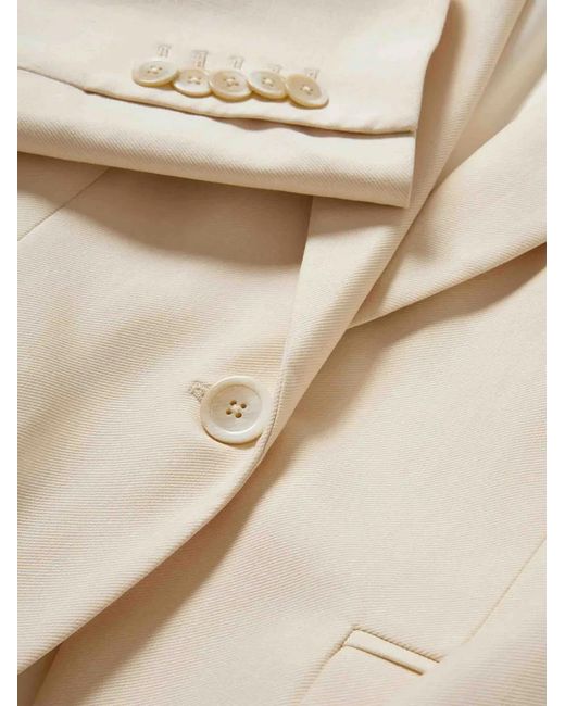 Veronica Beard White Chandler Dickey Smocked-Back Single-Breasted Blazer