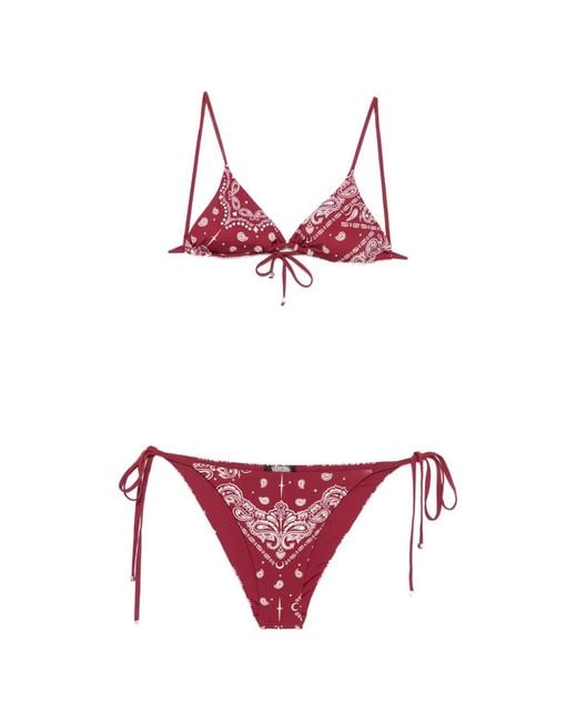 VENUJA Pink Paisley-Print Triangle Bikini