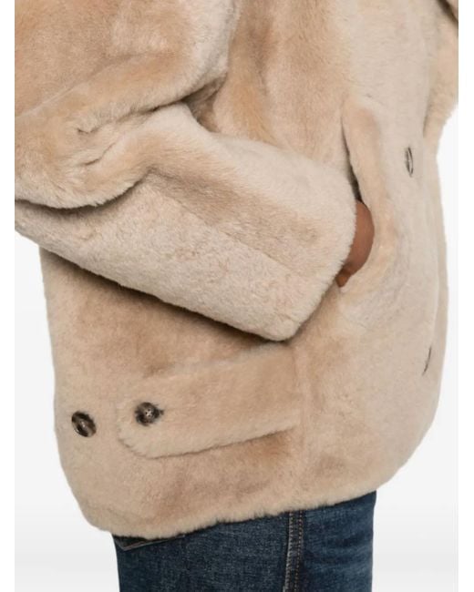 Yves Salomon Natural Double-Breasted Jacket