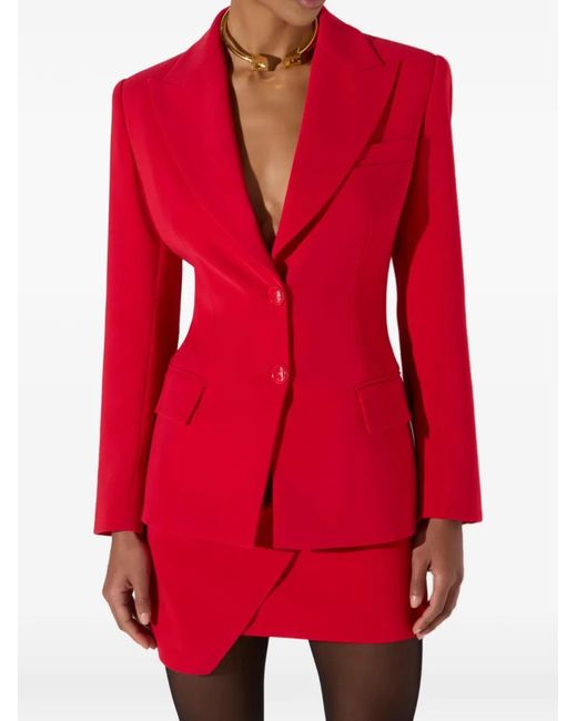 Elisabetta Franchi Red Lightweight Crêpe Jacket With Laces