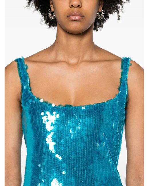 16Arlington Blue Hornet Sequinned Tank Top - Women's - Cotton/polyester