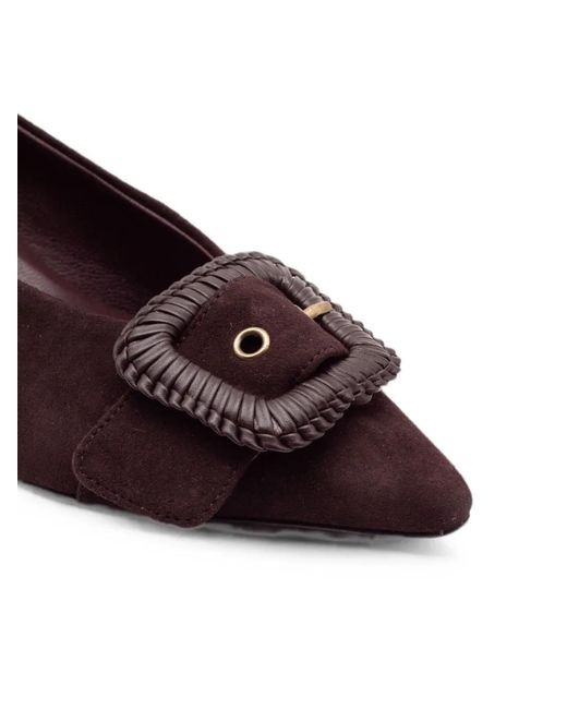 Roberto Festa Brown Mirella Braided-Detail Pointed-Toe Pumps