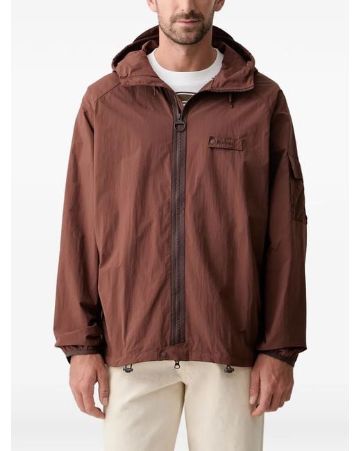 Barbour Brown Re-Engineered Flyweight Showerproof Hooded Jacket for men