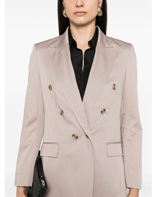 Boss Natural Double-breasted Satin Blazer