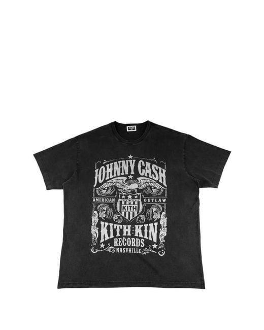 Kith Black X Johnny Cash Outlaw Records T-Shirt for men
