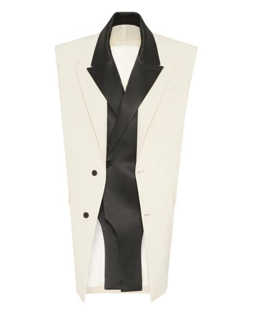Jean Paul Gaultier White Two-Tone Design Vest