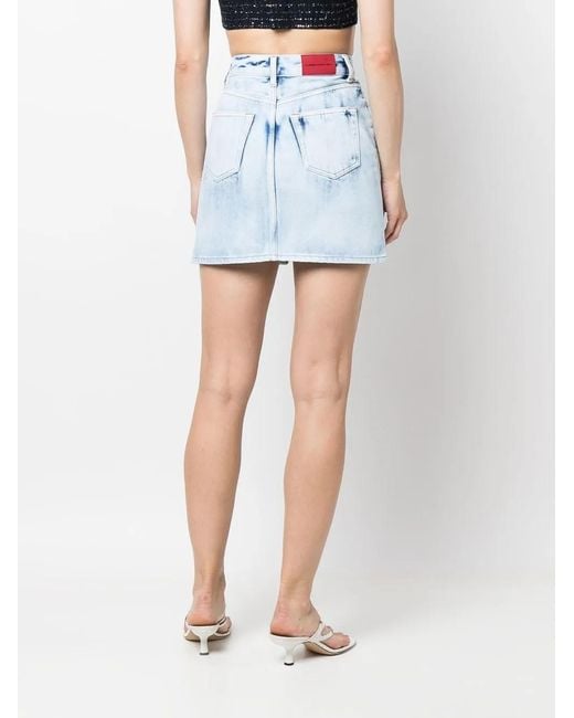 Alessandra Rich Blue High-Waisted Denim Skirt
