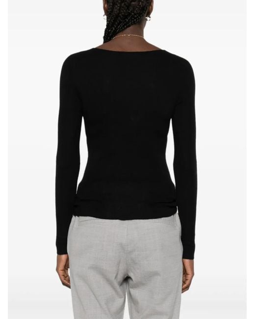 Eric Bompard Black Crew-Neck Sweater