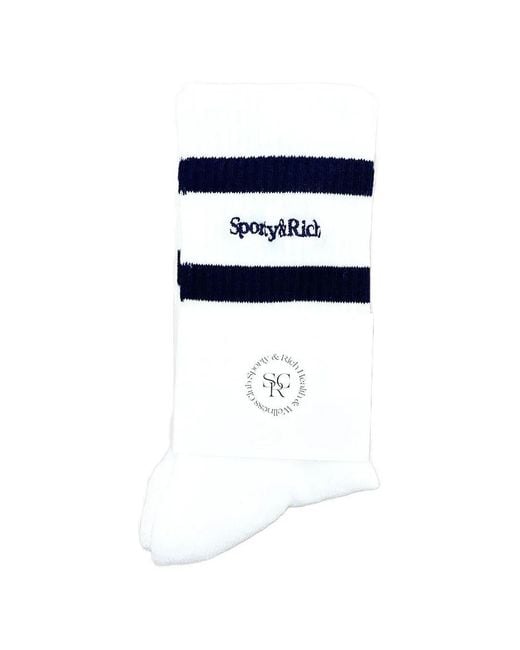 Sporty & Rich Blue Striped Socks for men