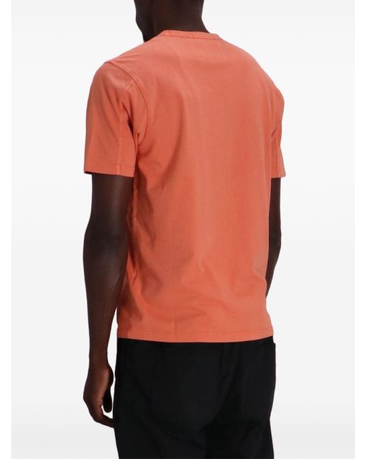 T-shirt en coton à logo imprimé C P Company pour homme en coloris Orange