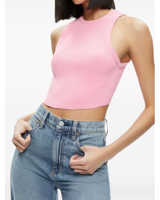 Alice + Olivia Pink Marvin Cropped-Tanktop