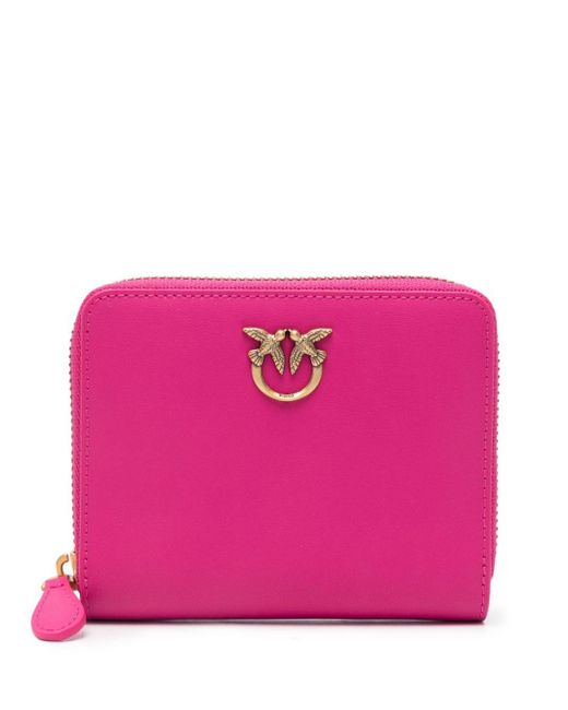 Portafoglio con placca logo di Pinko in Pink