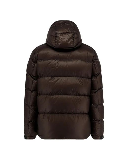 OUTHERE Brown Zip-Up Hooded Padded Jacket for men