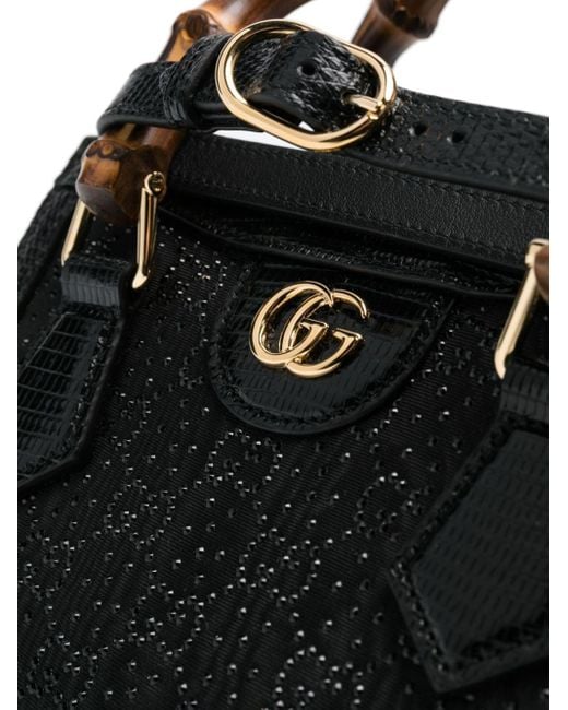 Gucci Black Mini Diana Leather Tote Bag