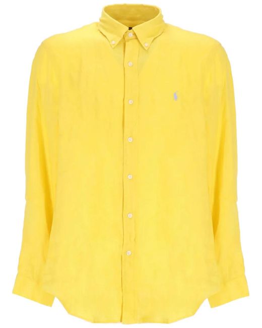 Polo Ralph Lauren Yellow Polo Pony Linen Shirt for men