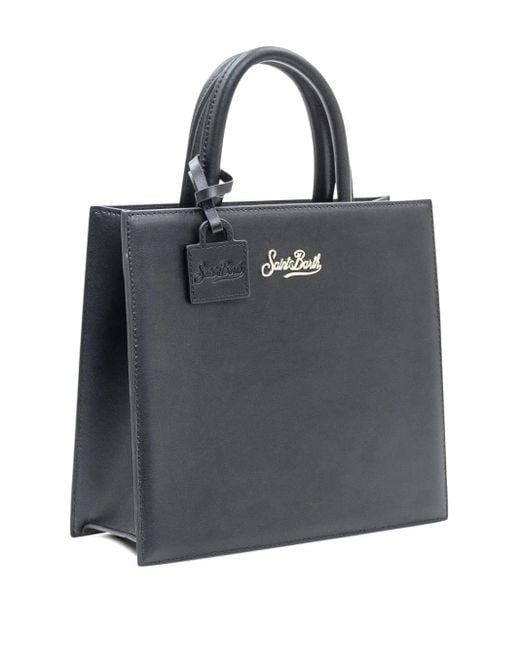 Mc2 Saint Barth Blue Top-Handle Logo-Detail Satchel Bag