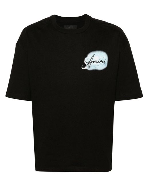 Amiri Black Paradise Airbrush Cotton T-Shirt for men