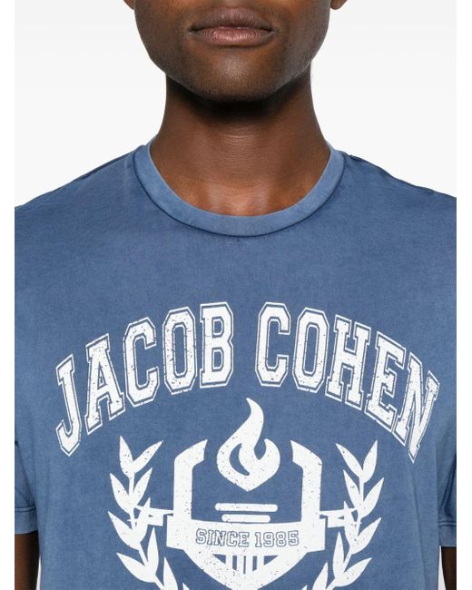 Jacob Cohen T-Shirt mit Logo-Print in Blue für Herren