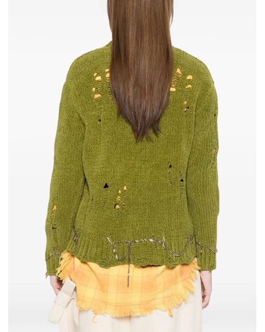 R13 Green Pins Chains Cardigan