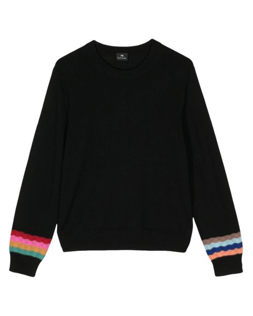 Jersey Swirl a rayas PS by Paul Smith de color Black
