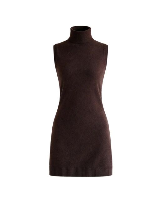 Reformation Women's Brown Roll-Neck Sleeveless Knitwear
