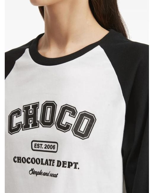 Chocoolate ラグランスリーブ Tシャツ Black