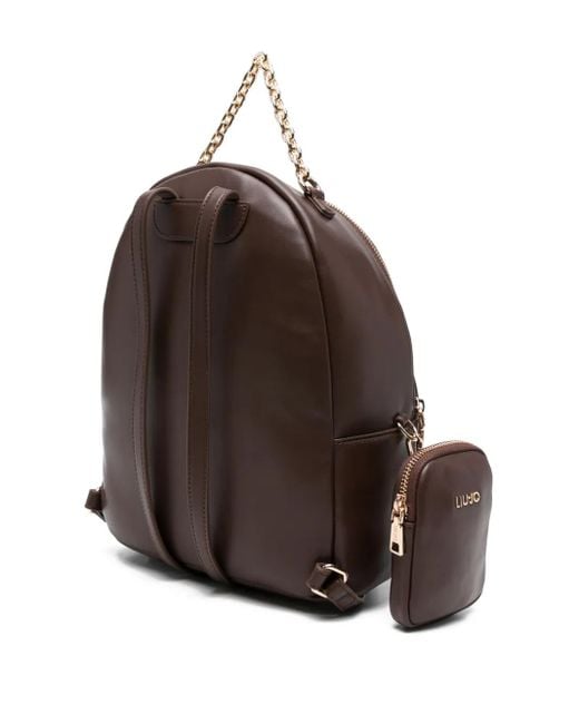 Liu Jo Brown Chain-Strap Backpack