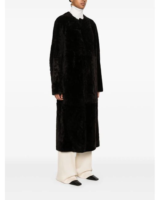 Totême  Black Soft Shearling Coat