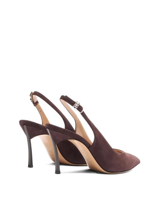 Casadei Brown 80Mm Slingback Pointed-Toe Pumps