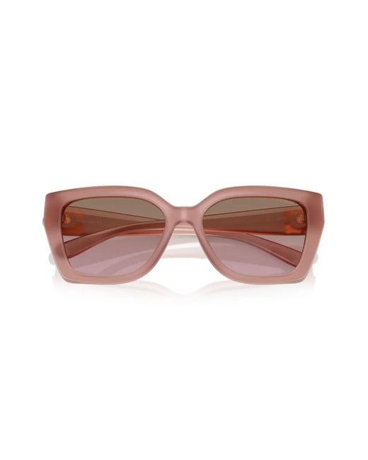 COACH Pink Maxi Sculpted C Square-Frame Sunglasses