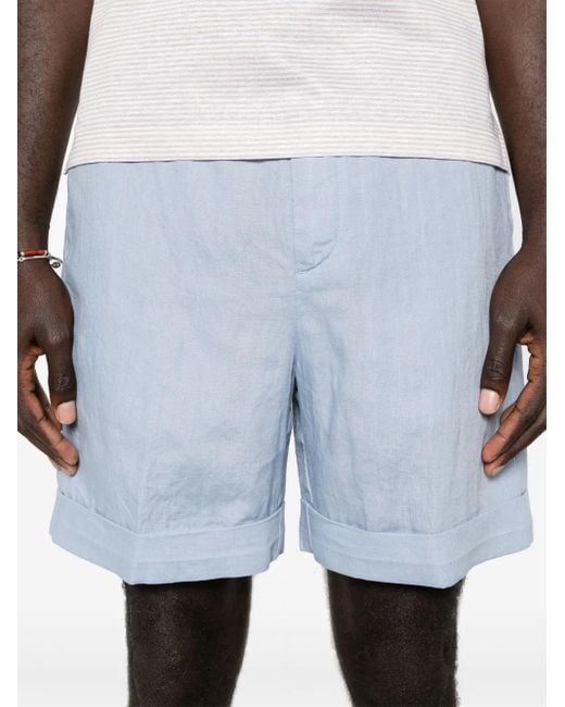 Shorts Con Trama Armatura di Canali in Blue da Uomo
