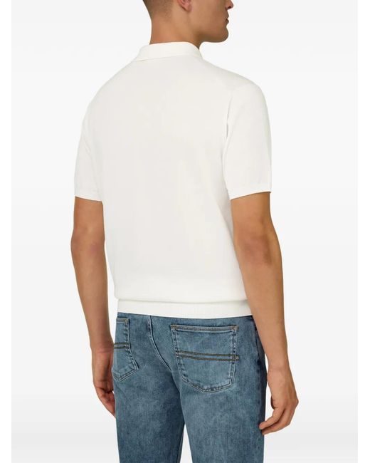 Boggi White Button Polo Shirt for men